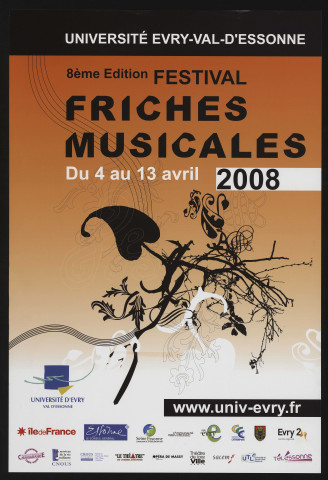 EVRY.- 8ème édition du festival des Friches musicales, Université d'Evry-Val-d'Essonne, 4 avril-13 avril 2008. 