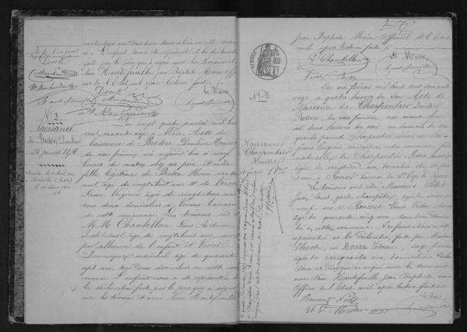 SAINT-CYR-LA-RIVIERE. Naissances, mariages, décès : registre d'état civil (1876-1890). 