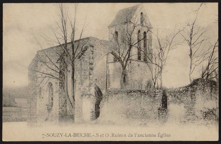 SOUZY-LA-BRICHE.- Ruines de l'ancienne église [1904-1920].