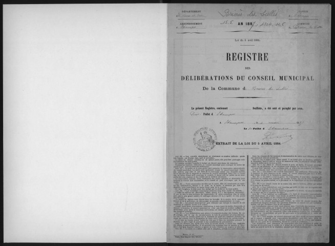 BRIERES-LES-SCELLES, Administration de la commune. - Registre des délibérations du conseil municipal (15/05/1887 - 12/06/1904). 