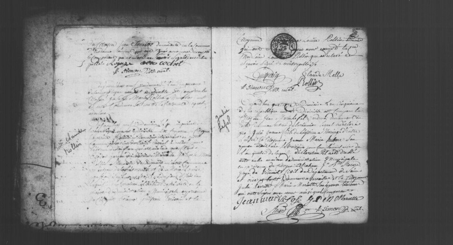 CORBEIL. Naissances, mariages, décès : registre d'état civil (an V-an VI). 