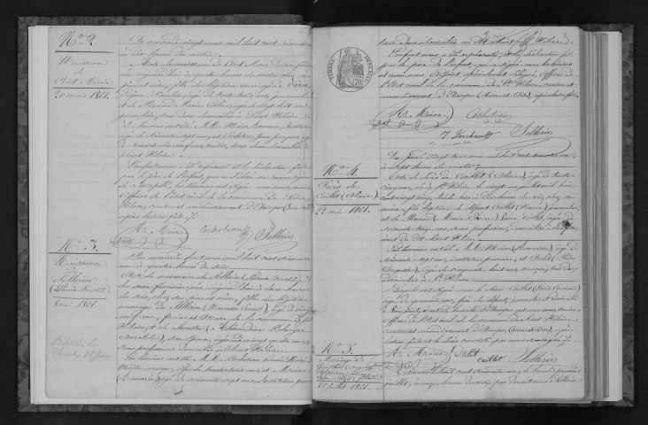 SAINT-HILAIRE. Naissances, mariages, décès : registre d'état civil (1861-1875). 