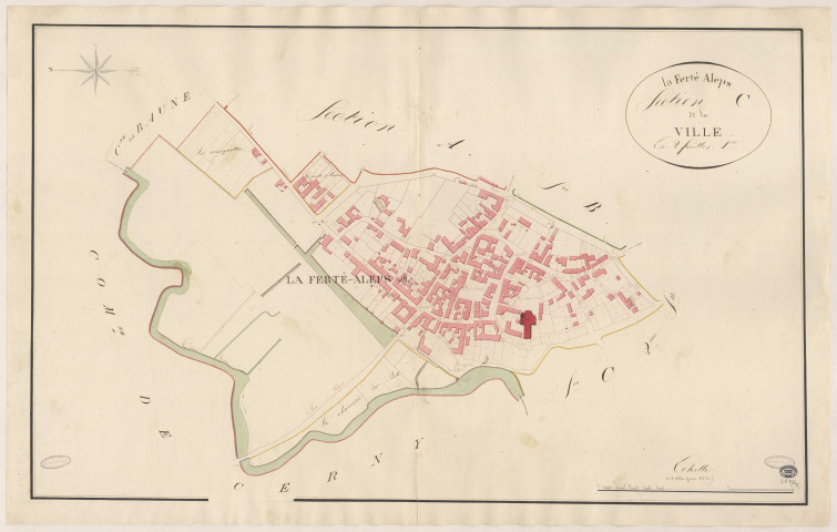 FERTE-ALAIS (LA). - Section C : Ville (la), 1ère feuille. 