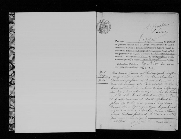 EPINAY-SUR-ORGE. Naissances, mariages, décès : registre d'état civil (1895-1897). 
