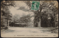 MONTGERON.- Forêt de Sénart, carrefour du Chêne Prieur, 1912.
