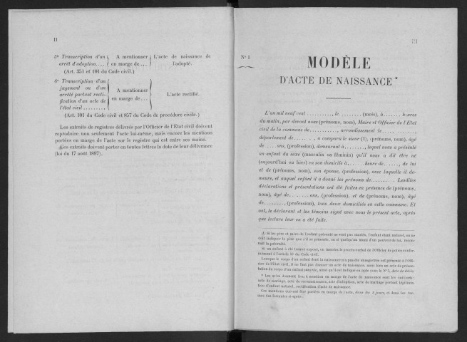 ETAMPES.- Naissances : registre d'état civil. 