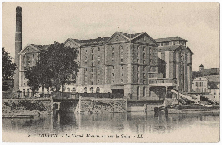 CORBEIL-ESSONNES. - Le grand moulin, vu sur la Seine, LL, 15 lignes. 
