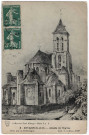 ARPAJON. - L'abside de l'église (d'après gravure de 1839), S. et O. artistique, 1912, 6 mots, 10 c, ad. 