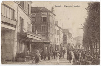 CORBEIL-ESSONNES. - Place du marché, Mardelet, 1934, 12 lignes, 40 c, ad., cote négatif 3B151/1. 