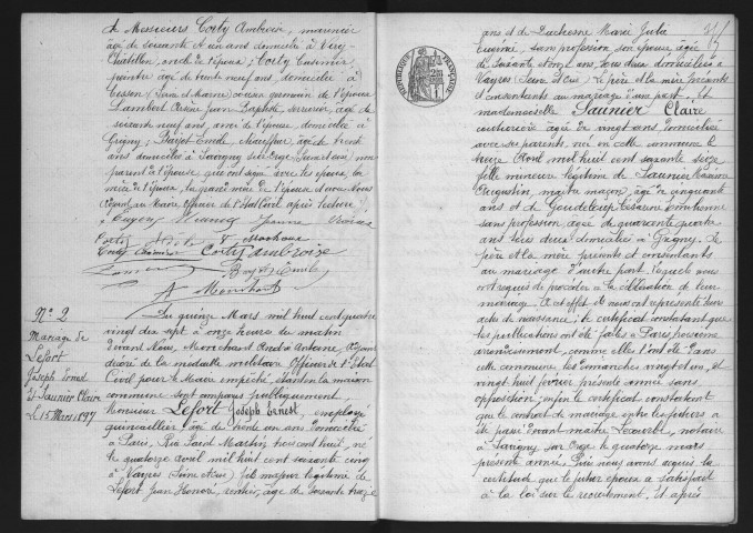 GRIGNY.- Naissances, mariages, décès : registre d'état civil (1897-1904). 