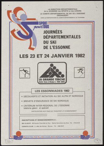 Essonne [Département]. - Journées départementales du ski de l'Essonne, 23 janvier-24 janvier 1982. 