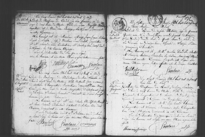 ESSONNES. Naissances, mariages, décès : registre d'état civil (1819-1822). 