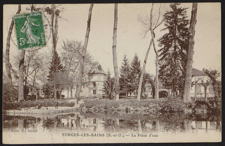 Forges-les-Bains.- La pièce d'eau (21 mars 1912). 