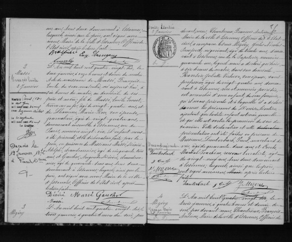 ESSONNES. Naissances : registre d'état civil (1890). 
