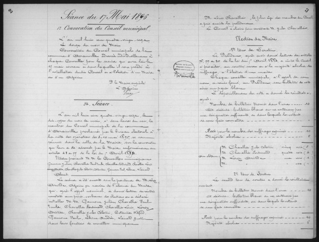 AVRAINVILLE - Administration de la commune. - Registre des délibérations du conseil municipal (12/05/1896 - 24/05/1910). 