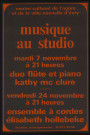 EVRY.- Musique au studio : duo flûte et piano, Centre culturel de l'Agora, novembre 1978. 
