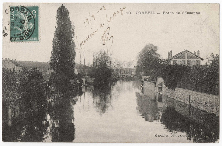 CORBEIL-ESSONNES. - Bords de l'Essonne, Mardelet, 4 mots, 5 c, ad. 
