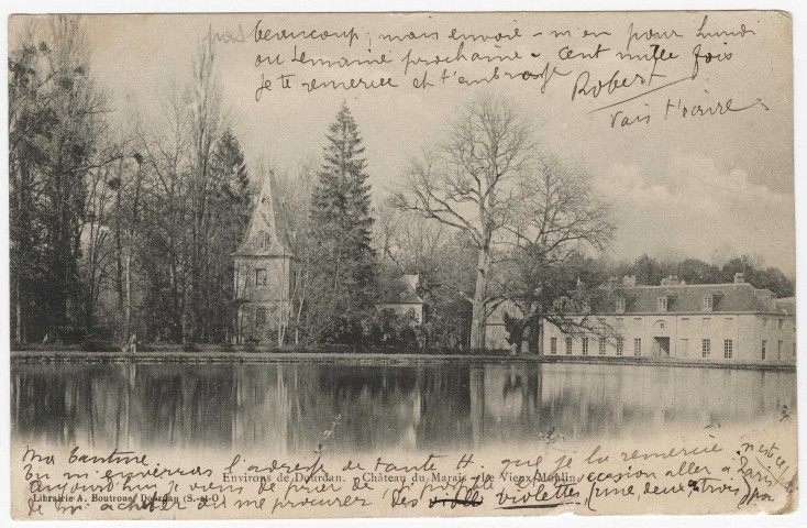 LE VAL-SAINT-GERMAIN. - Château du Marais, le vieux moulin [Editeur Boutroue, 1903, timbre à 10 centimes]. 