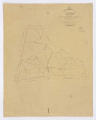 ESTOUCHES. - Plan d'assemblage, ech. 1/10000, coul., aquarelle, papier, 66x52 (1831). 