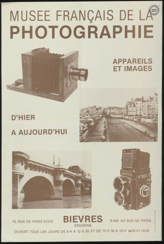 BIEVRES.- Exposition : appareils et images d'hier à aujourd'hui, Musée français de la photographie, 1986. 