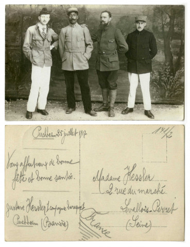 Gustave KESSLER.- Cartes vues, 1916-1917, (3 pièces).