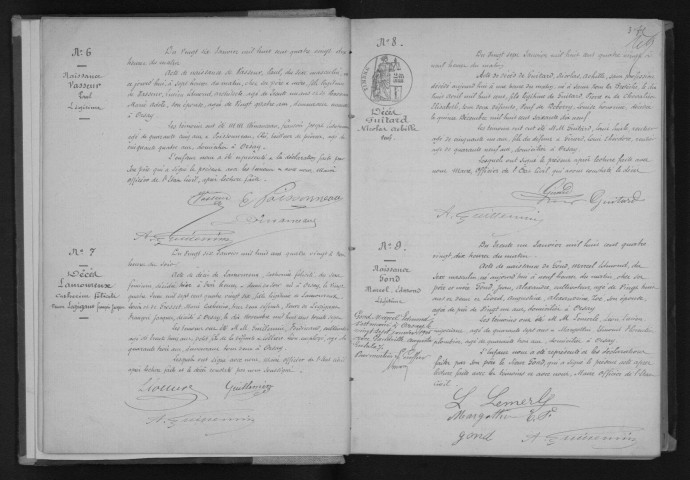 ORSAY. Naissances, mariages, décès : registre d'état civil (1880-1886). 