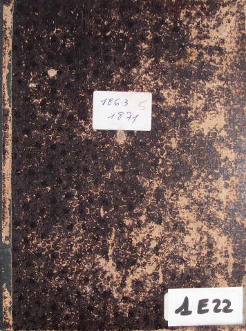 1E22 - Baptêmes, mariages, sépultures (1863-1871)