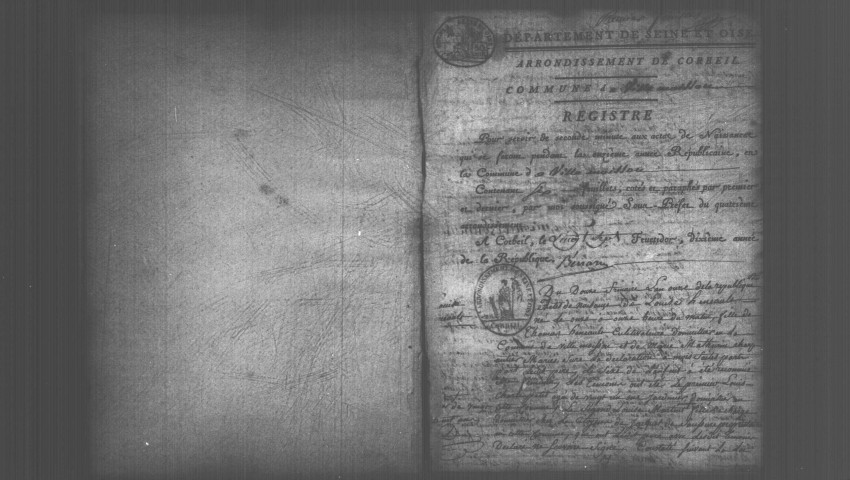 VILLEMOISSON-SUR-ORGE. Naissances, mariages, décès : registre d'état civil (an XI-1815). 