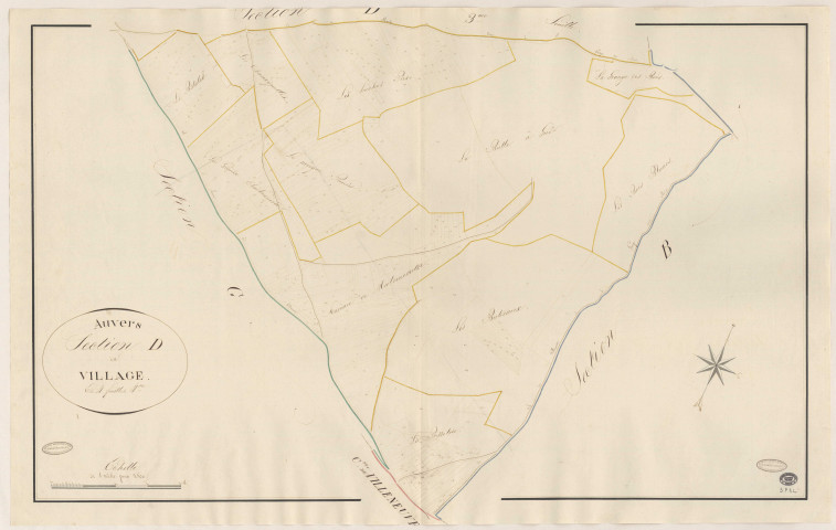 AUVERS-SAINT-GEORGES. - Section D : Village (le), 4e feuille.