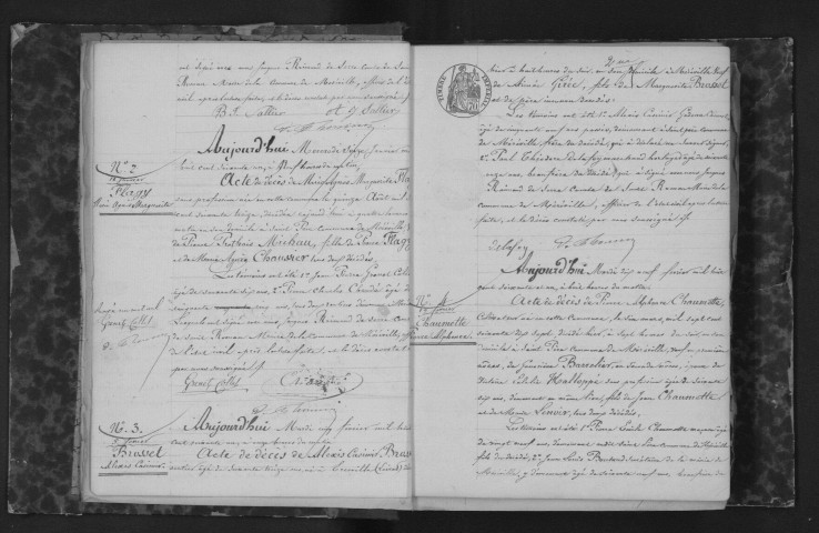 MEREVILLE . Décès : registre d'état civil (1861-1875). 