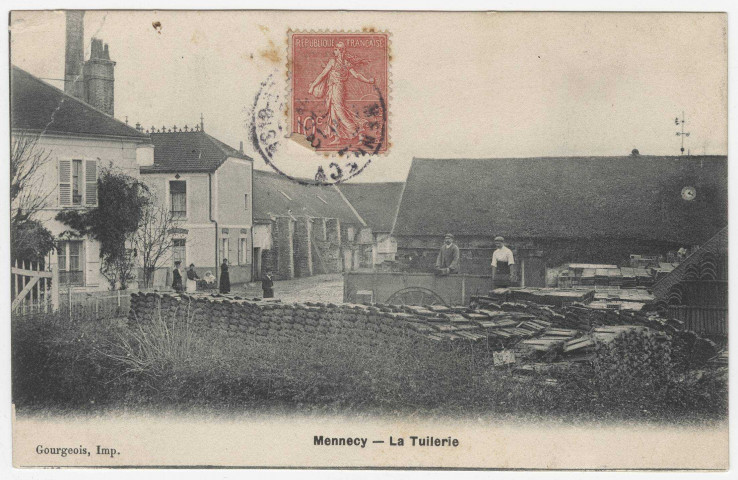 MENNECY. - La tuilerie [Editeur Gourgeois, 1906, timbre à 10 centimes]. 