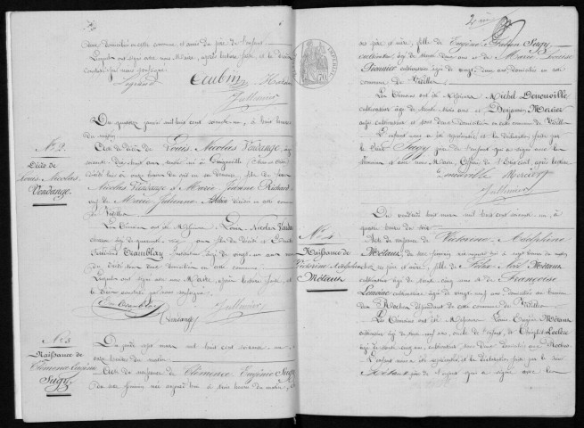 VIDELLES. Naissances, mariages, décès : registre d'état civil (1861-1875). 