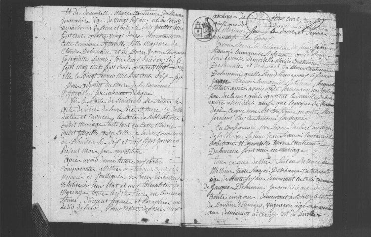 ITTEVILLE. Naissances, mariages, décès : registre d'état civil (1819-1834). 