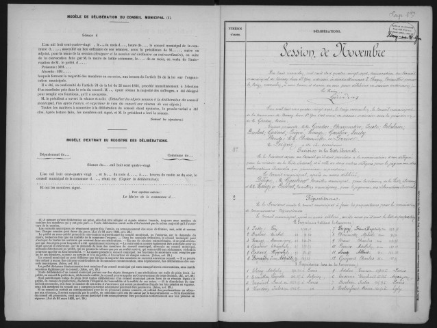 BOISSY-SOUS-SAINT-YON. - Administration de la commune. - Registre des délibérations du conseil municipal (19/11/1871 - 23/10/1887). 