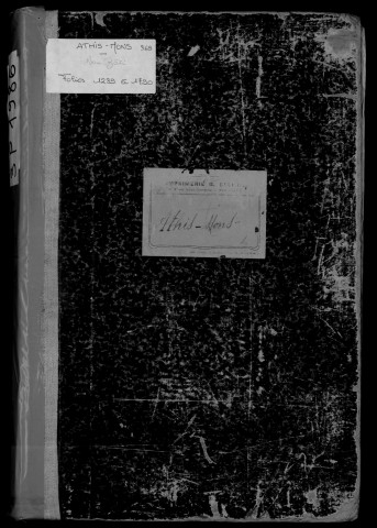 ATHIS-MONS. - Matrice des propriétés non bâties : folios 1289 à 1790 [cadastre rénové en 1933]. 
