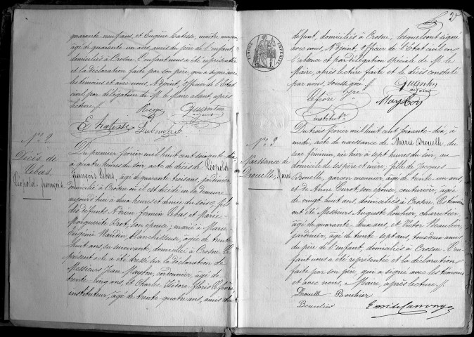 CROSNE. Naissances, mariages, décès : registre d'état civil (1870-1882). 