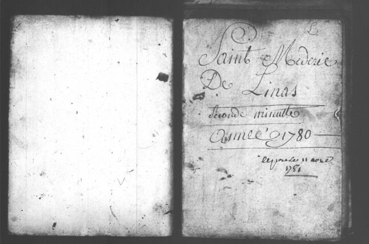 LINAS. Paroisse Saint-Etienne : Baptêmes, mariages, sépultures : registre paroissial (1771-1780). 