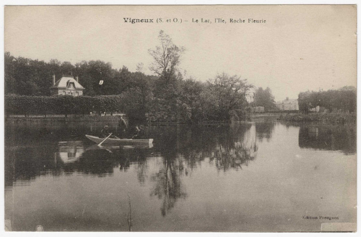 VIGNEUX-SUR-SEINE. - Le lac, l'île, Roche Fleurie [Editeur Breugnon]. 