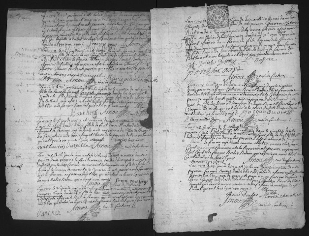 FONTENAY-LES-BRIIS. - Etat civil, registres paroissiaux : registre des baptêmes, mariages et sépultures (1718-1758). 
