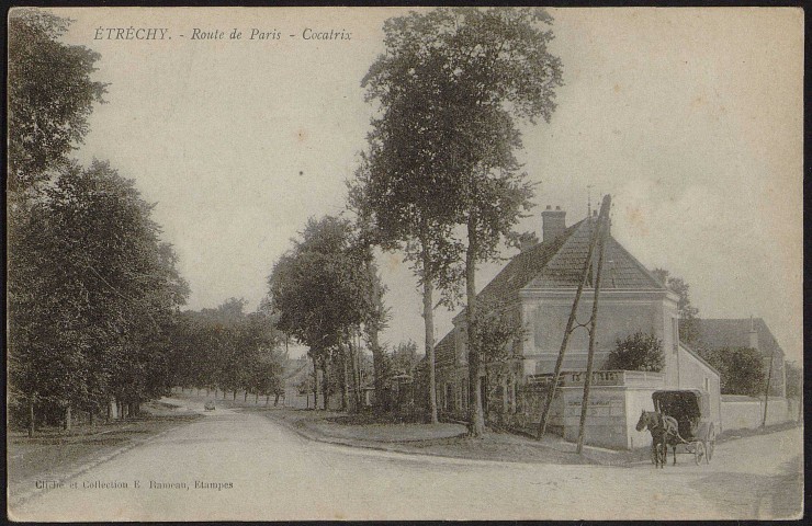 Etrechy.- Route de Paris et le Coquatrix (29 septembre 1921). 