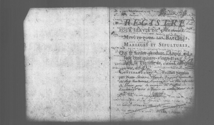 SAINT-MICHEL-SUR-ORGE. Paroisse Saint-Michel : Baptêmes, mariages, sépultures : registre paroissial (1780-1791). 