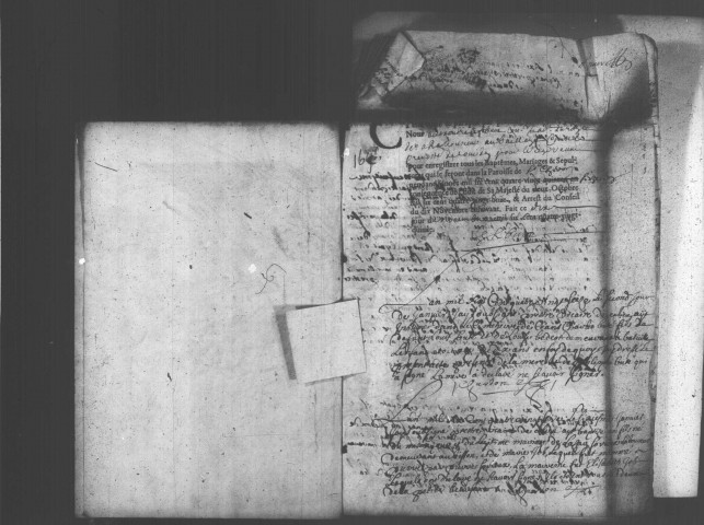 SAINT-CHERON. Paroisse Saint-Chéron : Baptêmes, mariages, sépultures : registre paroissial (1696-1708). 