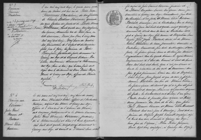 EPINAY-SUR-ORGE.- Naissances et mariages : registre d'état civil. 