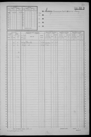 BOISSY-SOUS-SAINT-YON. - Matrice des propriétés non bâties : folios 473 à la fin [cadastre rénové en 1939]. 