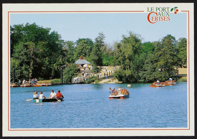 DRAVEIL - JUVISY - VIGNEUX.- Port aux Cerises, base régionale de plein air et de loisirs : Barques et pédalos sur l'étang des Mousseaux [1985-1996].