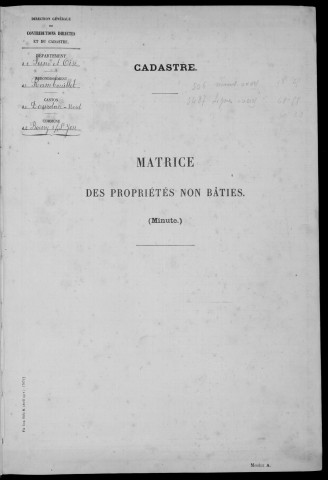 BOISSY-SOUS-SAINT-YON. - Matrice des propriétés non bâties : folios 1 à 472 [cadastre rénové en 1939]. 