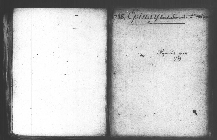 EPINAY-SOUS-SENART. Paroisse Sainte-Geneviève : Baptêmes, mariages, sépultures : registre paroissial (1778-1788). 