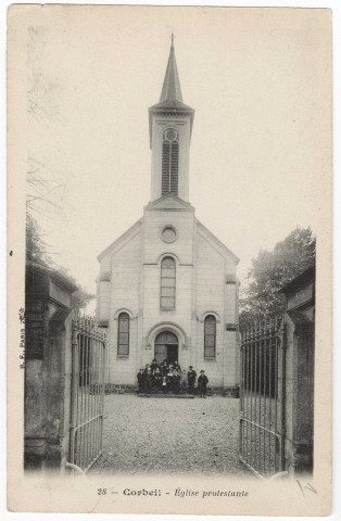 CORBEIL-ESSONNES. - Eglise protestante, BF Paris, 6 lignes, 5 c, ad. 
