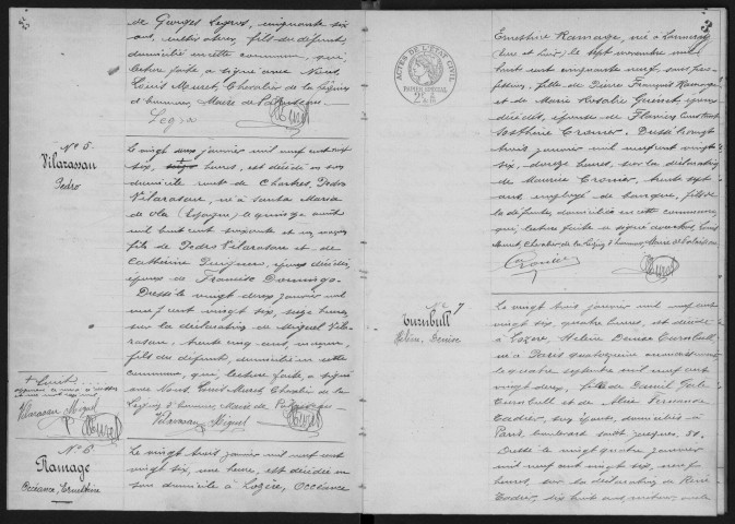 PALAISEAU. - Décès : registre d'état civil.