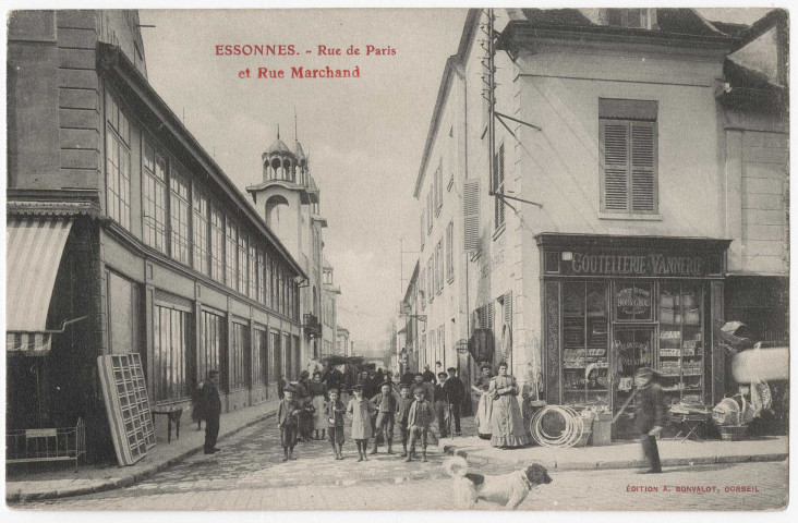 ESSONNES. - Rue de Paris et rue Marchand, Bonvalot, 9 lignes. 